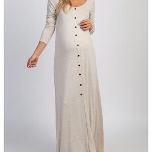 Pinkblush Cream Long Sleeve Maxi Maternity Dress Size XL